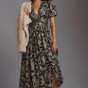 Anthropologie - The Katerina Button-Front Dress: Lurex Edition